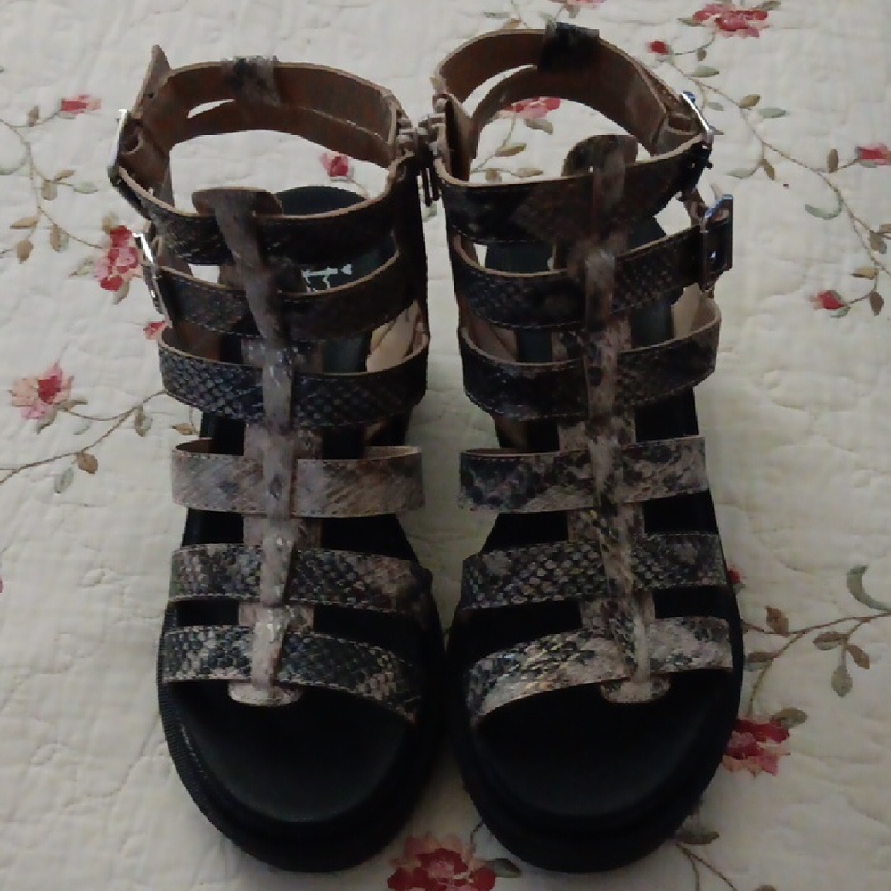Jellypop Snakeskin Strappy Sandals